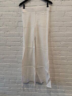 Enza Costa French Linen Wide-Leg Pants White 1